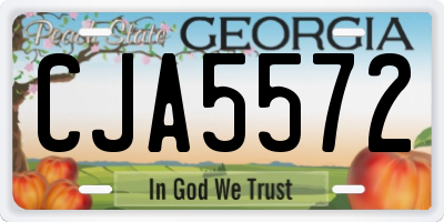 GA license plate CJA5572