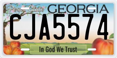 GA license plate CJA5574