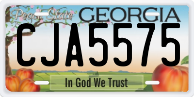 GA license plate CJA5575