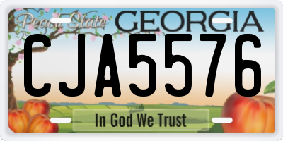 GA license plate CJA5576