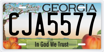 GA license plate CJA5577
