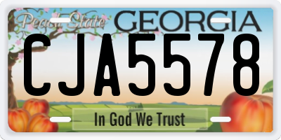 GA license plate CJA5578