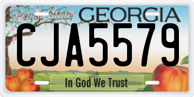 GA license plate CJA5579