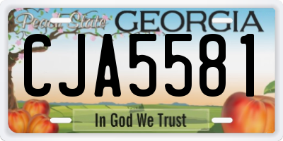 GA license plate CJA5581