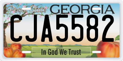 GA license plate CJA5582