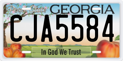 GA license plate CJA5584