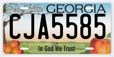 GA license plate CJA5585