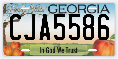GA license plate CJA5586