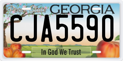 GA license plate CJA5590