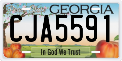 GA license plate CJA5591