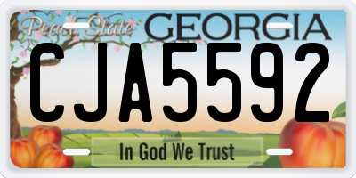 GA license plate CJA5592