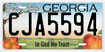GA license plate CJA5594
