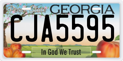 GA license plate CJA5595