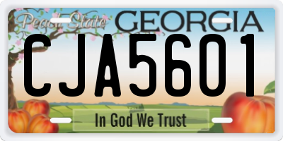 GA license plate CJA5601