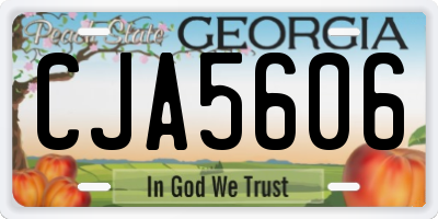 GA license plate CJA5606