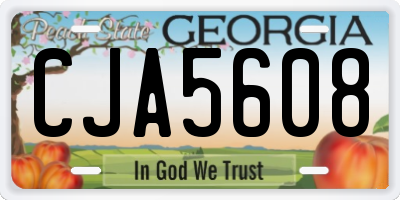 GA license plate CJA5608