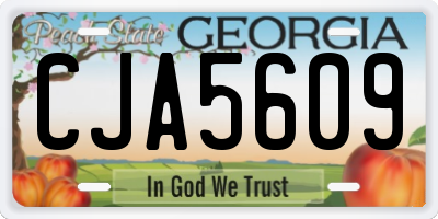 GA license plate CJA5609