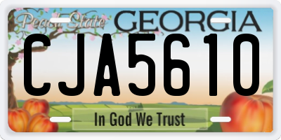 GA license plate CJA5610