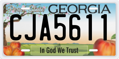 GA license plate CJA5611