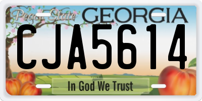 GA license plate CJA5614