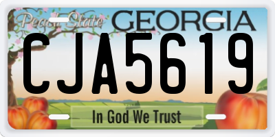 GA license plate CJA5619