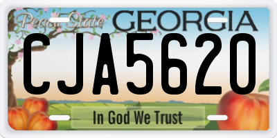 GA license plate CJA5620