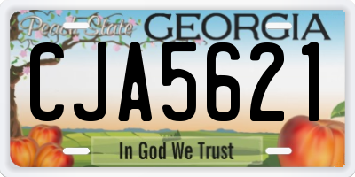 GA license plate CJA5621
