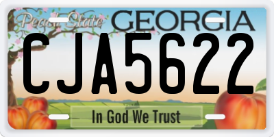 GA license plate CJA5622