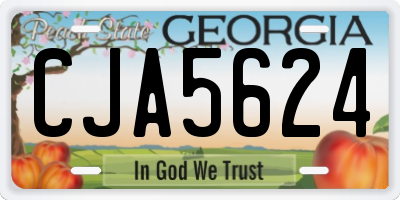 GA license plate CJA5624