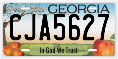 GA license plate CJA5627