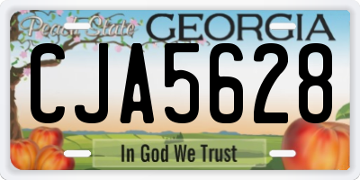 GA license plate CJA5628
