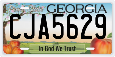 GA license plate CJA5629