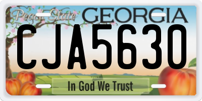 GA license plate CJA5630
