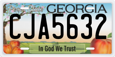 GA license plate CJA5632