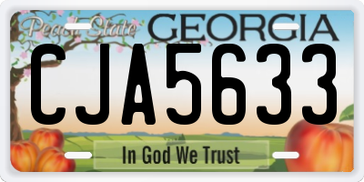 GA license plate CJA5633