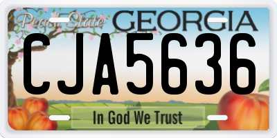 GA license plate CJA5636