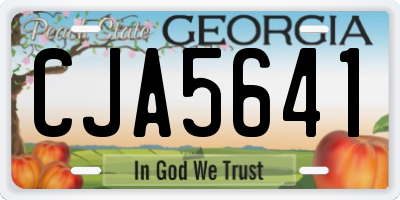 GA license plate CJA5641