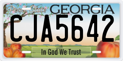 GA license plate CJA5642