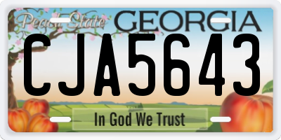 GA license plate CJA5643
