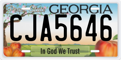 GA license plate CJA5646