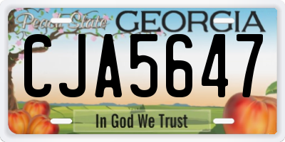 GA license plate CJA5647