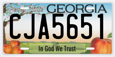 GA license plate CJA5651