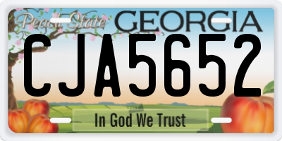 GA license plate CJA5652