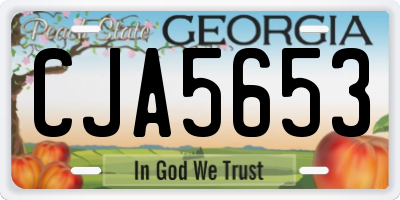 GA license plate CJA5653