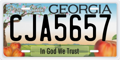 GA license plate CJA5657