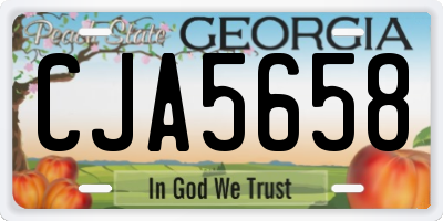 GA license plate CJA5658