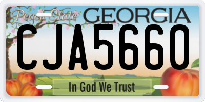 GA license plate CJA5660