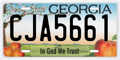 GA license plate CJA5661