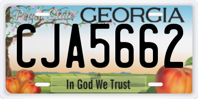 GA license plate CJA5662