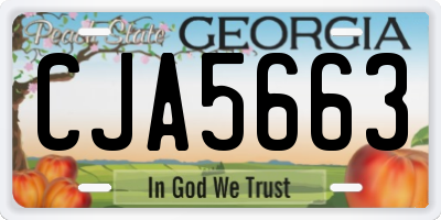 GA license plate CJA5663